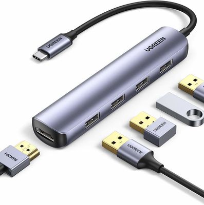 Bom preço Adaptador USB C Hub 4K 30Hz Adaptador USB C para HD-MI 4 portas USB 3.0 Adaptador multiporte tipo C Transferência de dados de alta velocidade on-line
