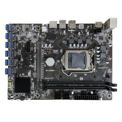 Harga yang bagus Disesuaikan B250C motherboard 12 gpu harga murah motherboard case B250C motherboard klasik 12 kartu SATA on line