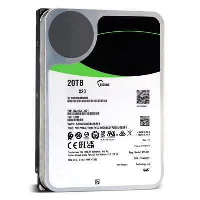 Guter Preis Customized ST20000NM002D Exos X20 SAS 20TB 3,5 Zoll 512E/4KN SAS 12Gb/s 7200rpm Enterprise Internal Hard Drive Private Form Online