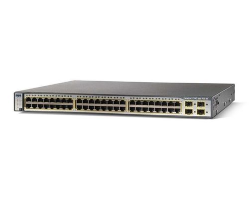 Buon prezzo 3750G Serie WS-C3750G-48PS-S 3750 Switch 48 10/100/1000T PoE 4 SFP IPB QoS performance upgrade in linea