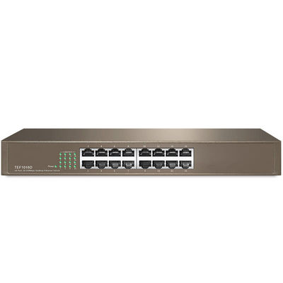 قیمت خوب سفارشی TEF1016D 16-Port Fast Ethernet Desktop Rackmount Switch ارتباطات دوگانه کامل و شبکه بی سیم آنلاین