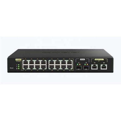 Good price QSW-M2116P-2T2S 16-port 2.5GbE PoE+, 2-port 10GbE POE ++ And 2-port 10GbE Optical Fiber  L2 Web-based NMS Switch online
