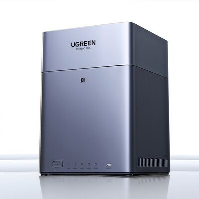 Giá tốt. Ổ lưu trữ NAS Ugreen DH4300 Plus 4 Bay Desktop với dung lượng tối đa 120TB, RAM 8GB LPDDR4X và Mạng 2.5GbE trực tuyến