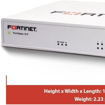 Bon prix Firewall FortiGate-70F FG-70F - 7 ports internes GE RJ45, 2 ports WAN GE RJ45 (appareil uniquement, sans abonnement) en ligne