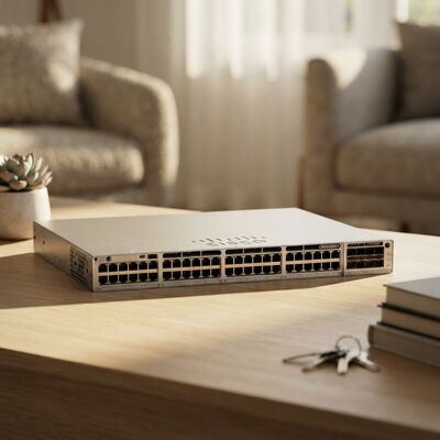 C9300-48P-E Baru Seri 9300 Asli 48 Port Gigabit Poe Ethernet Switch C9300-48P-E