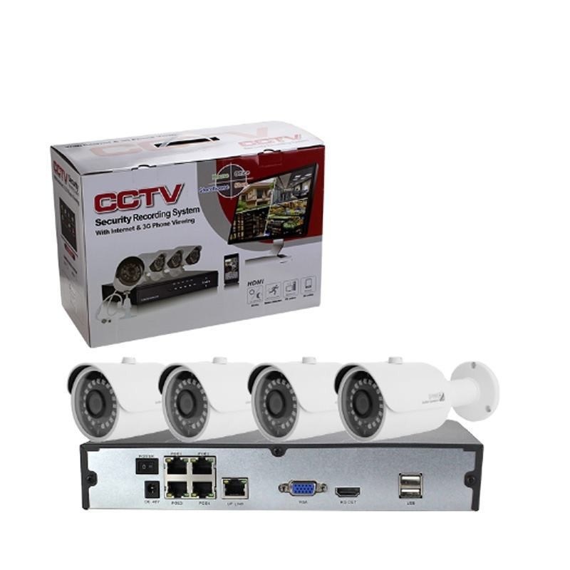 4CH 2MP Wired IP Security Cameras PoE NVR Kit 1080P CCTV Surveillance ...