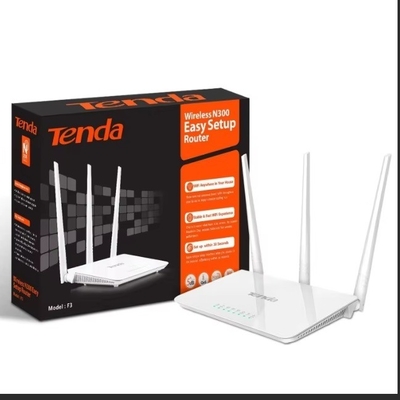 سعر جيد Ten-Da F3 300Mbps جهاز توجيه منزلي لاسلكي 2.4GHz 3 هوائيات جدار حماية متعدد اللغات الانترنت