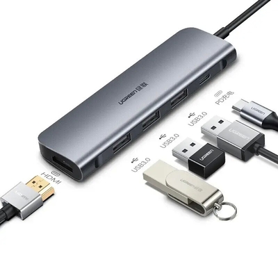 İyi bir fiyat. USB C Hub 5 in 1 Multiport Adaptörü 100W Güç Teslimi, 3 USB 3.0 Veri Limanı, 5Gbps Transfer Hızı çevrimiçi