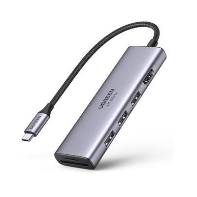良い値段 6-in-1USB C to USB Hub 4K@60Hz アダプター 3 USB 3.0 ポート SD/TF カードリーダー マルチポート ドングル C タイプ アダプター オンライン