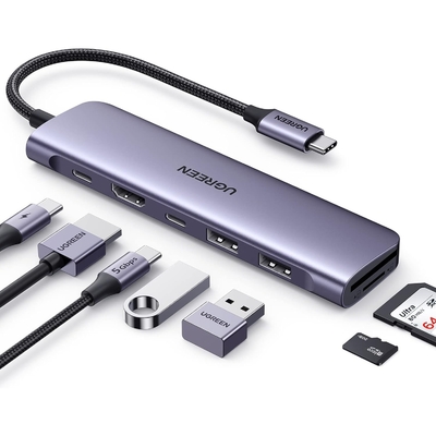 İyi bir fiyat. 1071 USB C Hub for Laptop 7 in 1 USB C Dongle 4K-HDMI, 100W PD Şarj, USB-C & 2 USB-A 5Gbps Veri Portları, SD/TF çevrimiçi