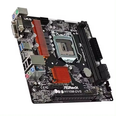 ভালো দাম কাস্টমাইজড H110M ডেস্কটপ মাদারবোর্ড ASROCK H110M DVS LGA1151 DDR4 32G PCI-E 3.0 পিসি গেমস মেইনবোর্ডের জন্য অনলাইন