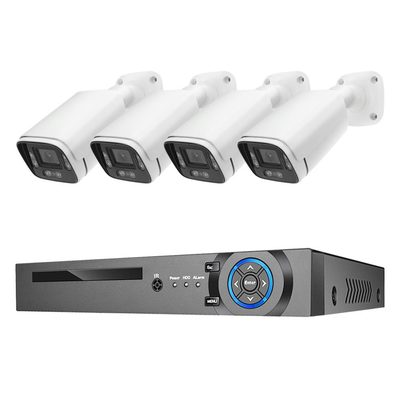 Goede prijs 4 kanalen Buiten Gezichtsdetectie H.265 4K 8MP Bedraad POE IP Netwerk NVR Kit Huisbewaking CCTV Beveiligingscamera systeem online