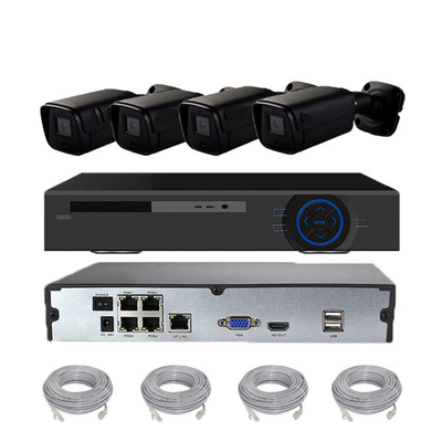 سعر جيد مبيعات ساخنة H.265 1080P أنبوب خارجي كاميرات الأمن IP 4قناة POE NVR Kit الانترنت