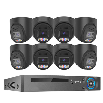 سعر جيد 4K 8 قناة 8MP إنذار الضوء الأحمر والأزرق في الهواء الطلق المنزل PoE NVR Kit كاميرات Cctv IP كاميرات المراقبة نظام الكاميرا الأمنية الانترنت