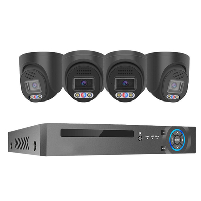 좋은 가격 맞춤형 4 채널 8MP 적색 및 파란색 경보 외부 가정 PoE NVR 키트 Cctv IP 카메라 감시 보안 카메라 시스템 온라인으로