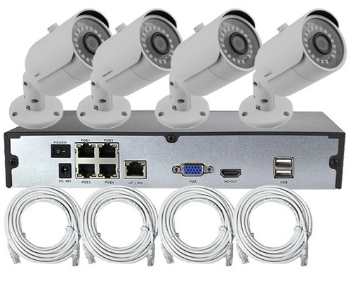 Goede prijs H.265 2MP 4MP Bullet Camera Outdoor POE NVR IP Camera Home Security Kit online