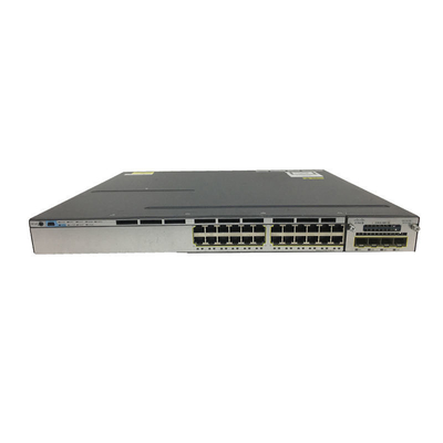 Buen precio 24 Puerto 3750X-24T Layer 3 Switch con velocidad de transmisión de 10/100/1000Mbps y función QoS Base de datos IP administrada apilada en línea