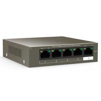 Harga yang bagus Kapasitas Switch 1Gbps Transmisi Jarak Panjang Disesuaikan TEF1105P-4-63W 5-Port 10/100Mbps Desktop Switch dengan 4-Port PoE on line