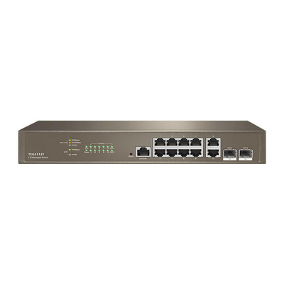 İyi bir fiyat. 10*10/100/1000 Base-T Ethernet portları ve 2*1000 Base-X SFP portları ile stok özelleştirilmiş TEG5312F 10port L3 Yönetilen Değiştirici çevrimiçi