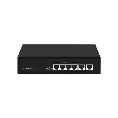 İyi bir fiyat. İletişim Hızı 10/100/1000Mbps Photon PTD1006-4P-2F AI POE Switch 6 Portlı Ağ Değiştiricisi 4*100M PoE Ethernet 2FE Uplink çevrimiçi