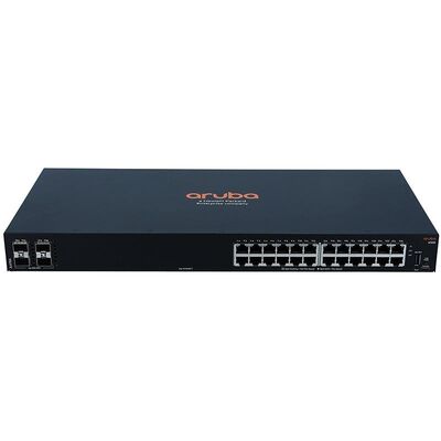 Buen precio Switch de red gestionado Aruba JL678A CX6100 con 24 puertos 10/100/1000Base-T, 4 puertos SFP 1/10G y capacidad de conmutación de 128 Gbps en línea
