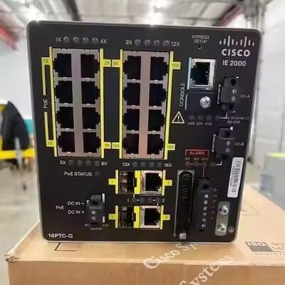 Bon prix Commutateur Ethernet industriel L2 géré de la série Cisco IE2000 avec ports cuivre 16FE Uplinks 2GE et solution PoE industrielle en ligne
