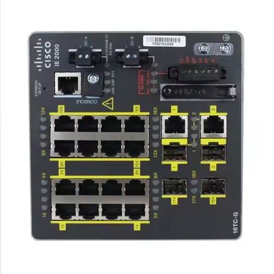 سعر جيد محول Cisco IE2000 الصناعي للشبكات الإيثرنت مع 16 منفذ نحاسي FE و 2 منفذ جيجابت SFP/T علوي وحل PoE صناعي الانترنت