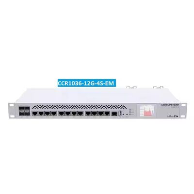 Bon prix Nouveau routeur Mikrotik CCR1036-12G-4S-EM de qualité entreprise originale Caractéristiques des pare-feu VoIP QoS VPN 1000 Mbps Taux de transmission de données LAN câblé en ligne